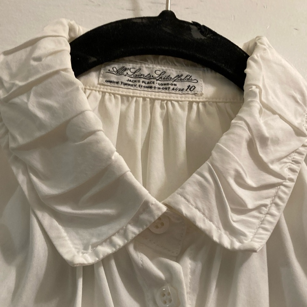 All Saints Spitfields white cotton sleeveless top